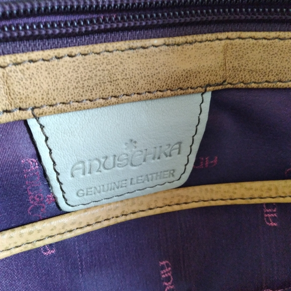 ANUSCHKA BAG LARGE TOTE HANDPAINTED LEATHER ZEBRA PRINT & WALLET SET - Picture 15 of 15